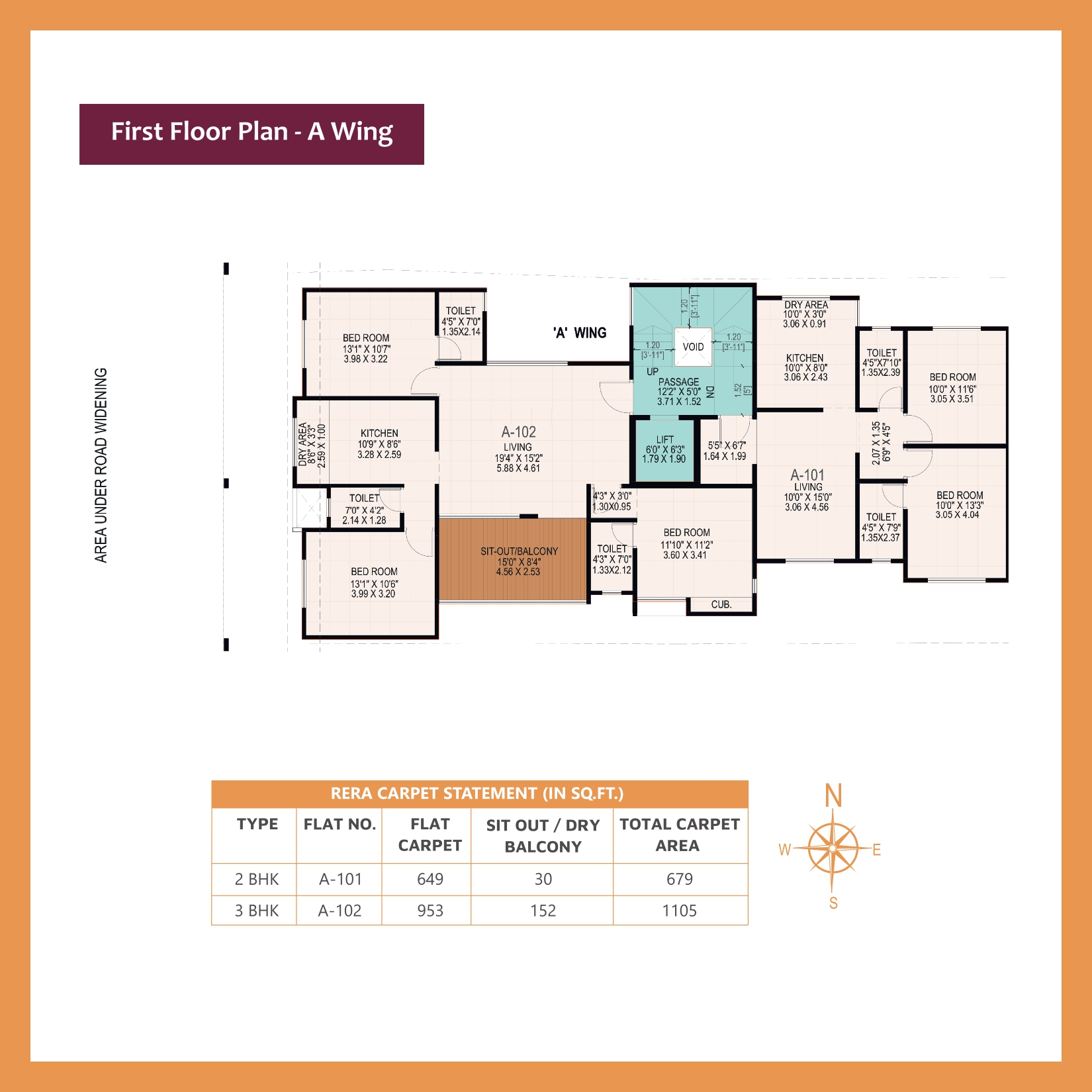 Prathamesh 3 BHK Floor Plan 1